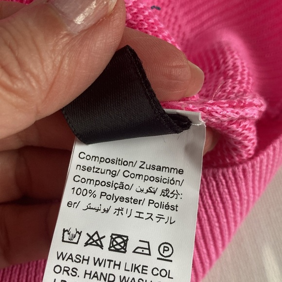 Shein Geo Pattern Button Front Knit Tank Top Hot Pink Size Large - Picture 9 of 13